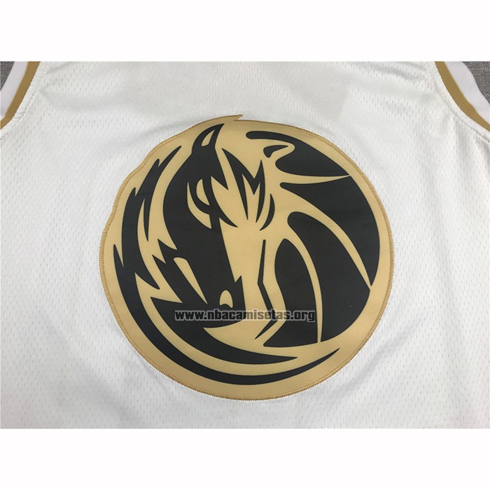 Camiseta Golden Edition Dallas Mavericks Luka Doncic NO 77 Blanco